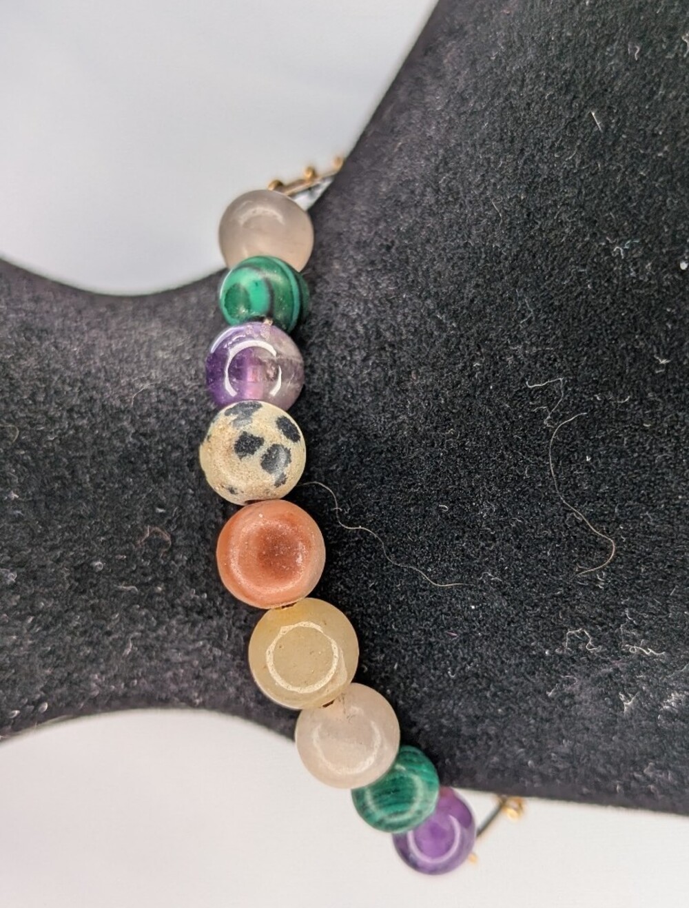 Gold Tone Genuine Gemstone Bead Adjustable Bolo Slider Bracelet Chakra Stones